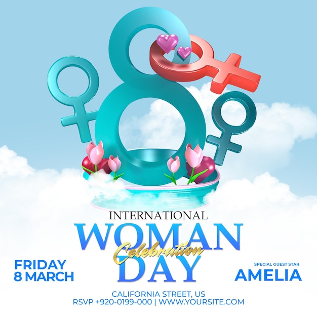 International women day celebration flyer