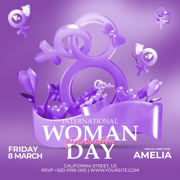 International women day celebration flyer