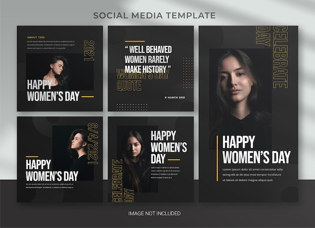 International women's day social media pack bundle template design