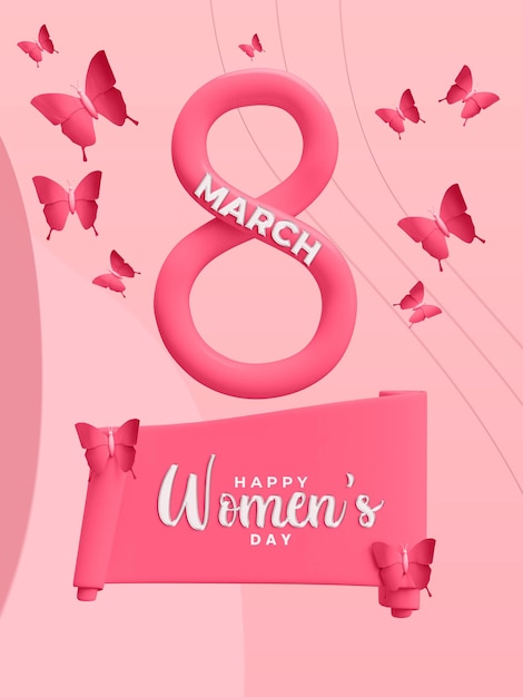 International women's day social media post template