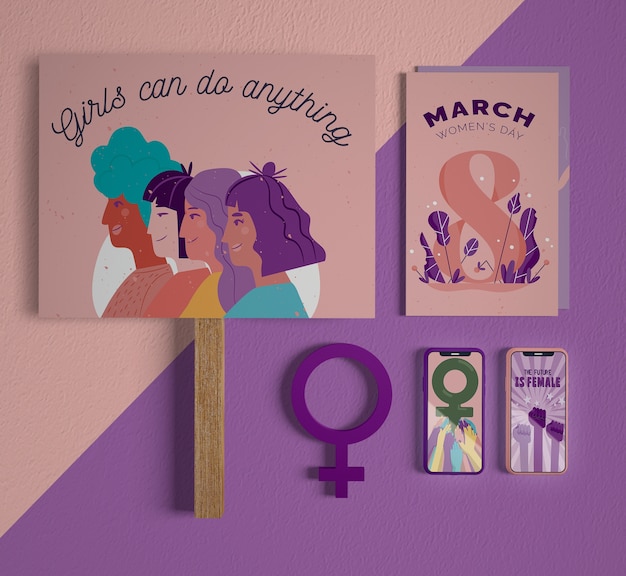 International women's day with mock-up