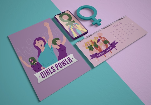 International women's day with mock-up