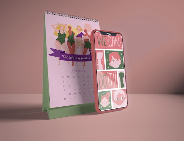 international women's day with mock-up