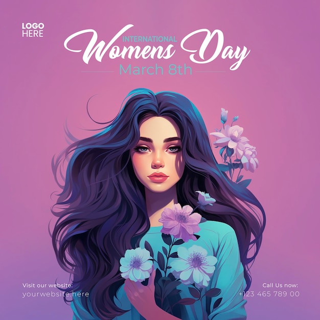 International womens day 8 march womens day illustration social media post template