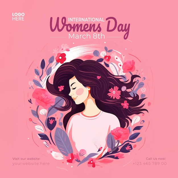 International womens day 8 march womens day illustration social media post template