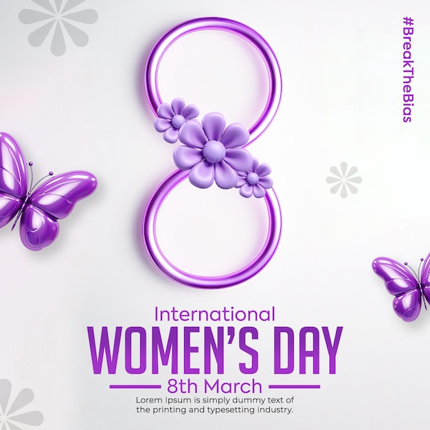 PSD international womens day 8th march social media post template