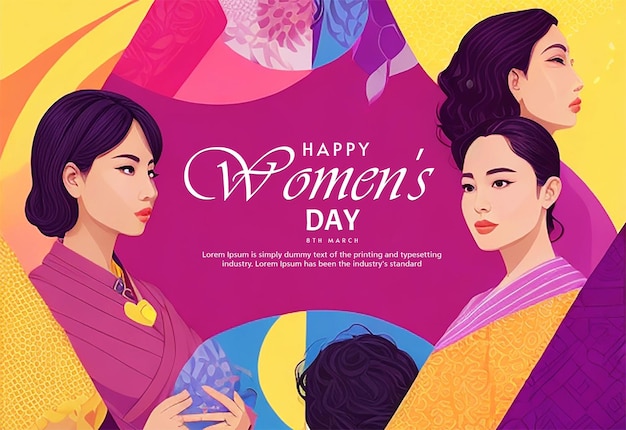 PSD international womens day feminism concept design