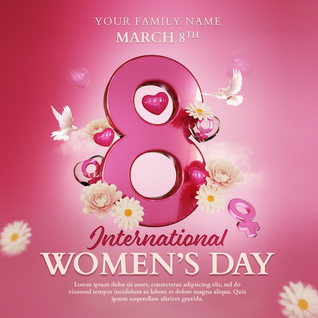 International Womens Day Flyer and Social Media Template