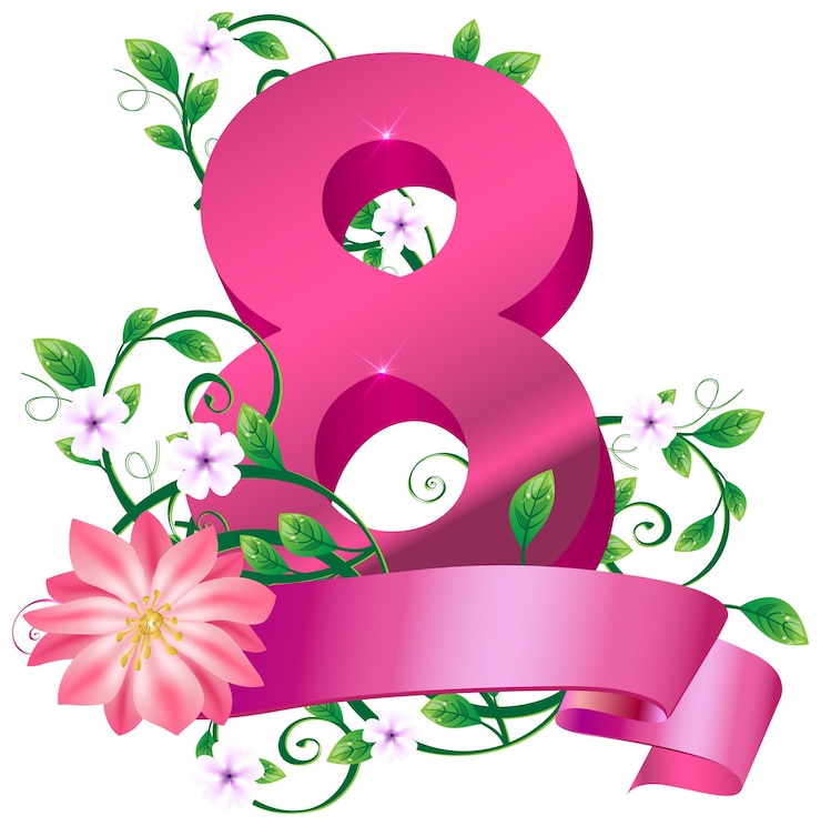 PSD international womens day in paper style with date