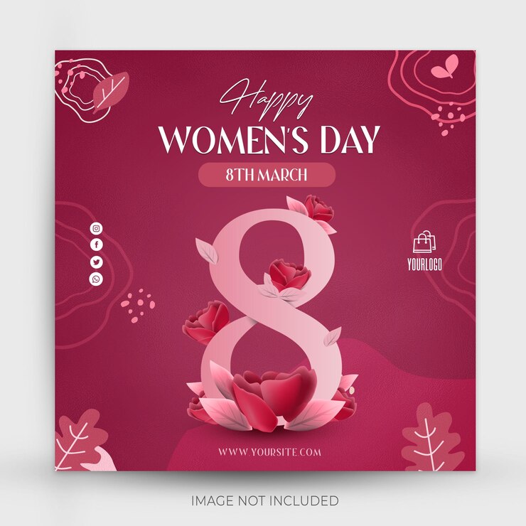 International womens day post social media flower