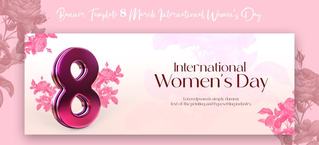 PSD international womens day sale horizontal banner