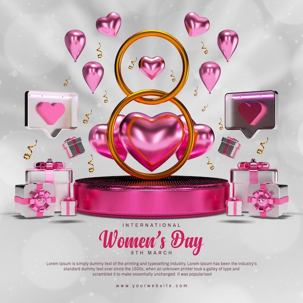 PSD international womens day social media and instagram post template