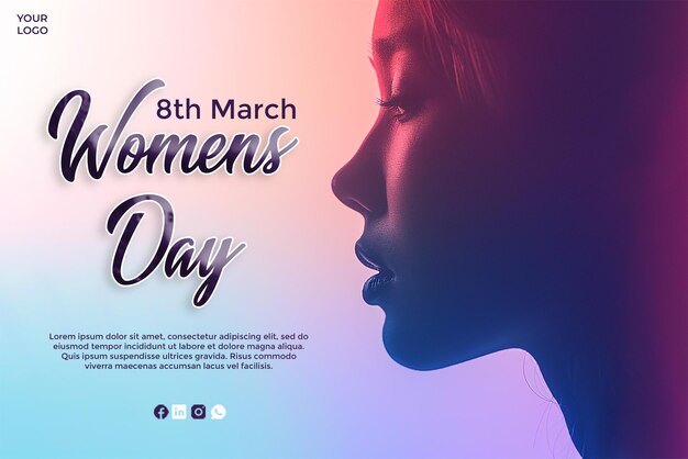 The international womens day social media post design template psd