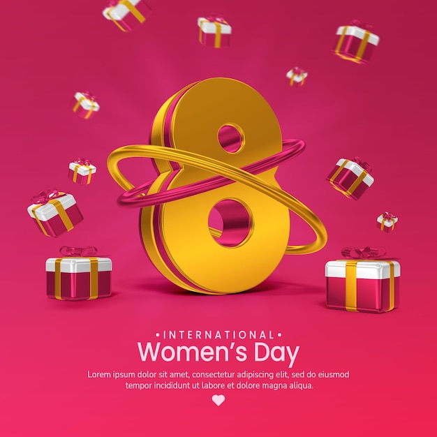 International womens day social media post template