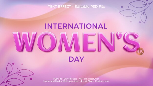 international womens day text effect