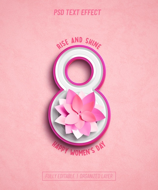 PSD international womens day text effect