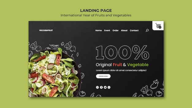 PSD international year of fruits and vegetable landing page