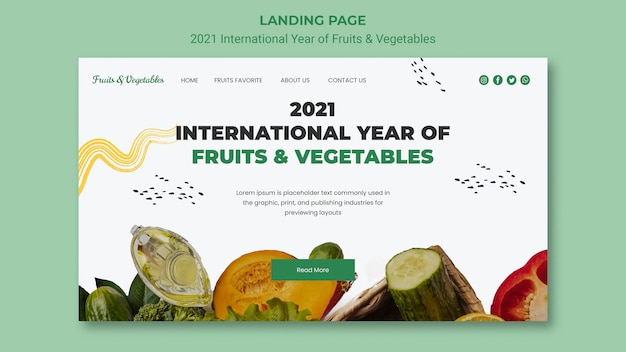 International year of fruits and vegetables landing page template