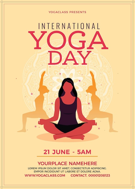 international yoga day celebration greeting background design