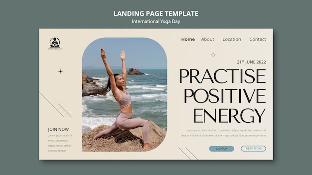 International yoga day celebration landing page template