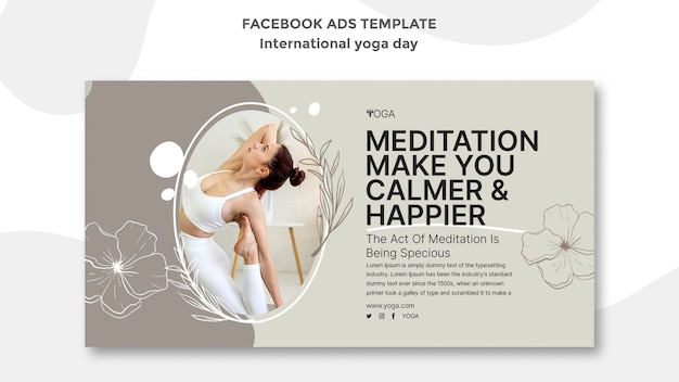 PSD international yoga day facebook template