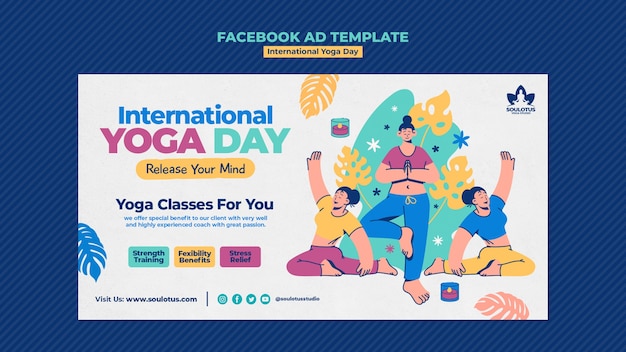 PSD international yoga day facebook template