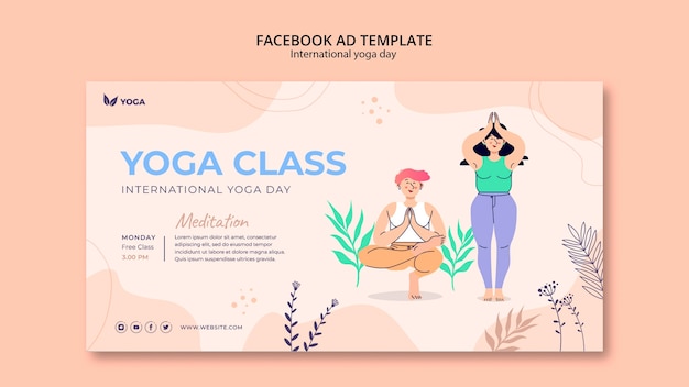 PSD modello facebook per la giornata internazionale dello yoga