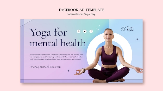 PSD modello facebook per la giornata internazionale dello yoga