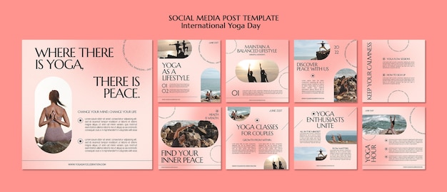 PSD international yoga day instagram posts template