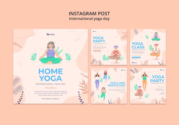 PSD international yoga day instagram posts