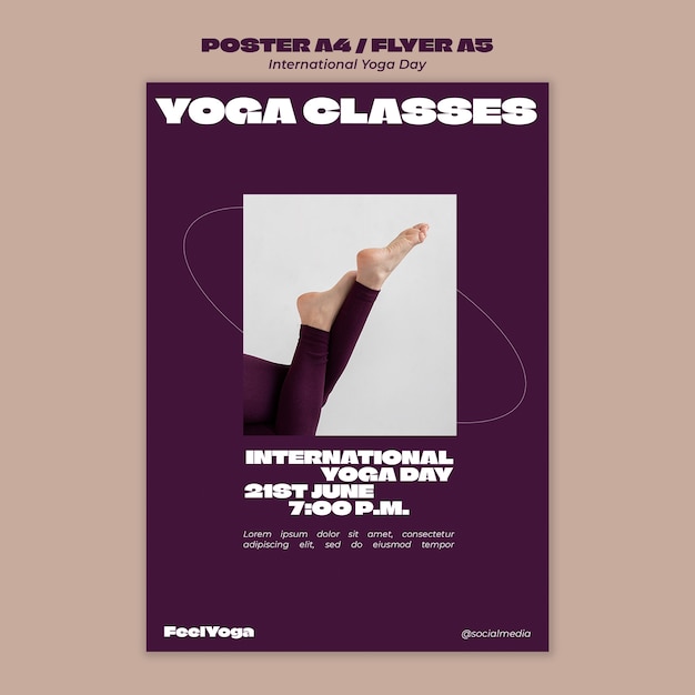 PSD international yoga day sjabloonontwerp