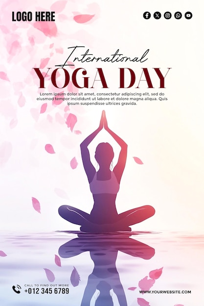 International Yoga Day social media banner poster template