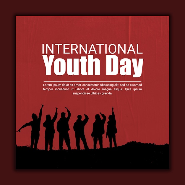 international youth day celebration social media post banner template design in psd