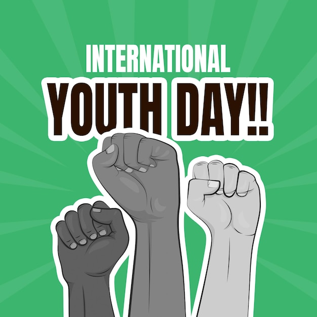 international youth day celebration social media poster template design