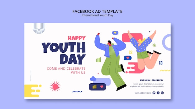 PSD international youth day facebook ad template