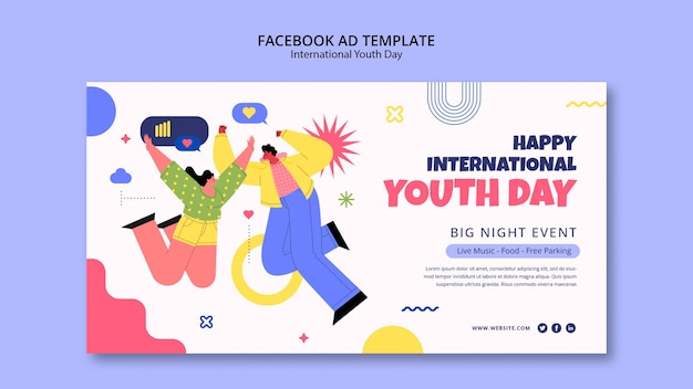 PSD international youth day facebook template