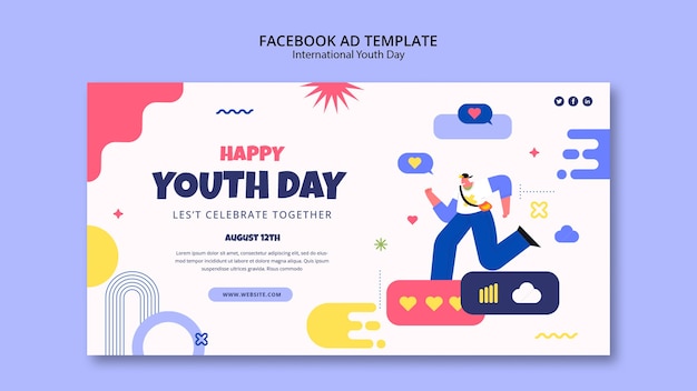 PSD international youth day facebook template