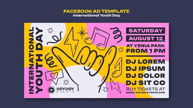 PSD international youth day facebook template