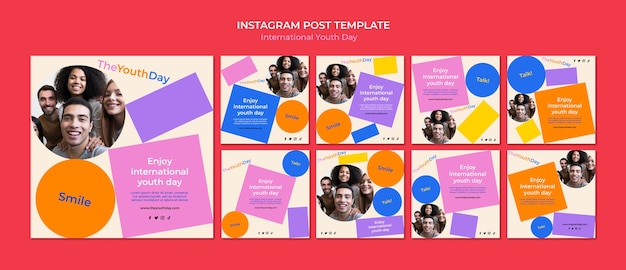 International youth day instagram posts template