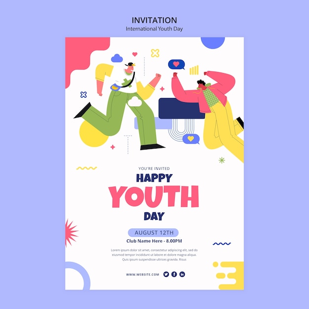 PSD international youth day invitation template