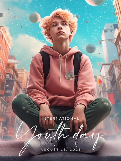 International youth day social media post template