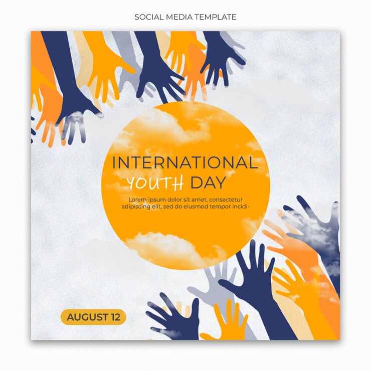 International Youth Day Social Media Template For Instagram Post Feed