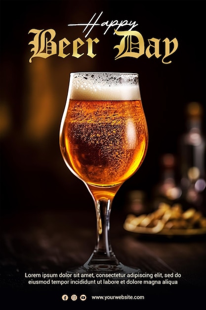 Internationale bierdag poster sjabloon