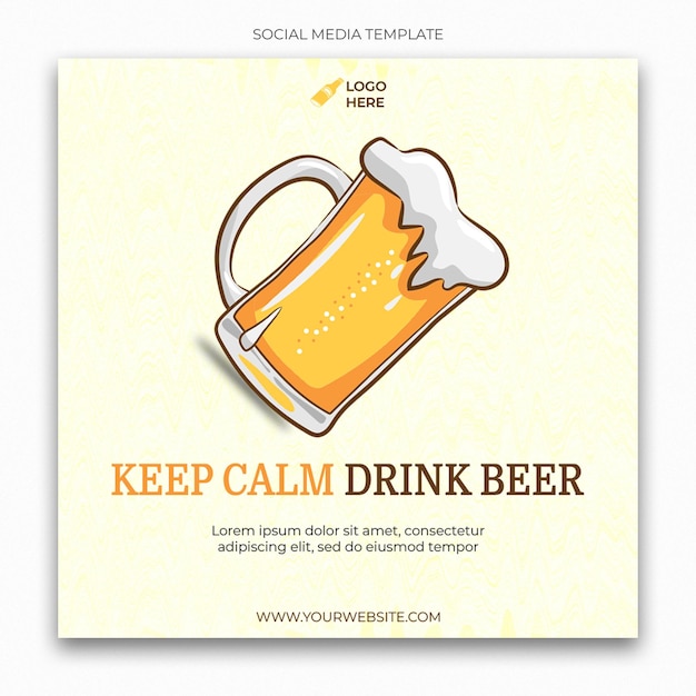 Internationale bierdag Social Media-sjabloon voor Instagram Post Feed