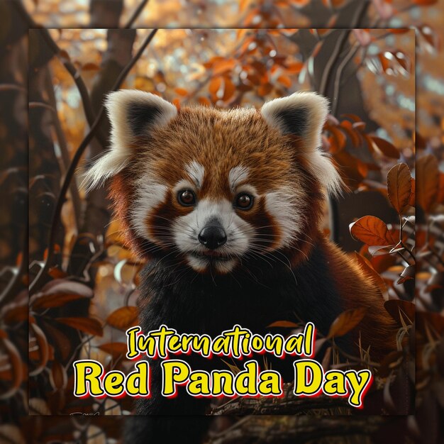 PSD internationale dag van de rode panda schattige schattige charmante rode panda voor social media post design