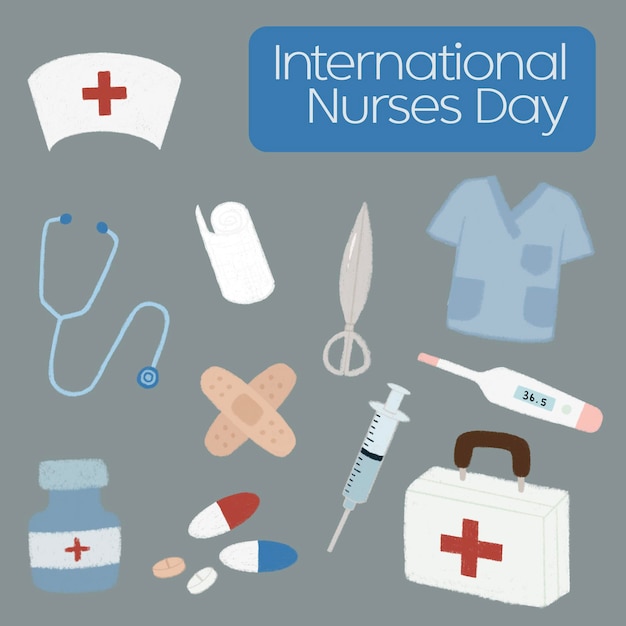 Internationale dag van de verpleegsters Clipart PSD