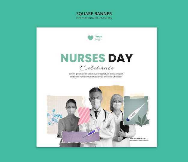 PSD internationale dag van de verpleegsters sjabloon