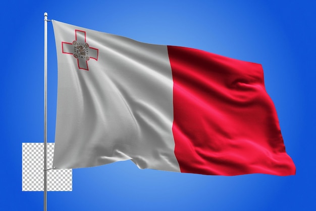 PSD internationale vlag land realistische 3d vector transparante onafhankelijkheid vliegende vlaggenmast pole