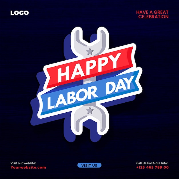 PSD internationallabordaysocialmediaposttemplate