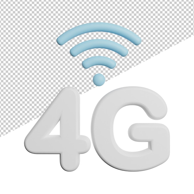 PSD Интернет 4g network signal вид спереди 3d рендеринг значок иллюстрации на прозрачном фоне